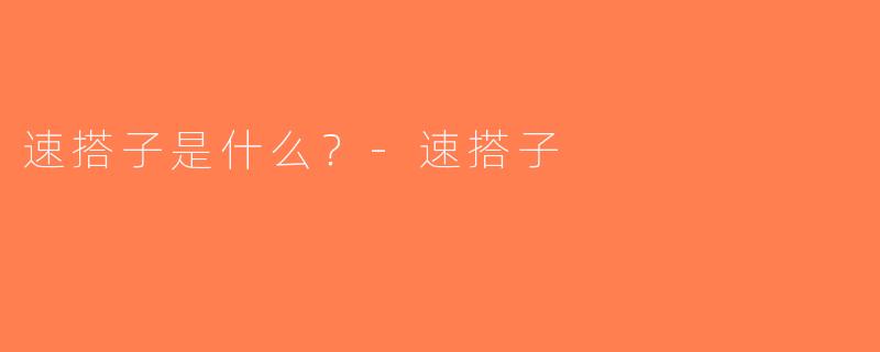 速搭子是什么？-速搭子