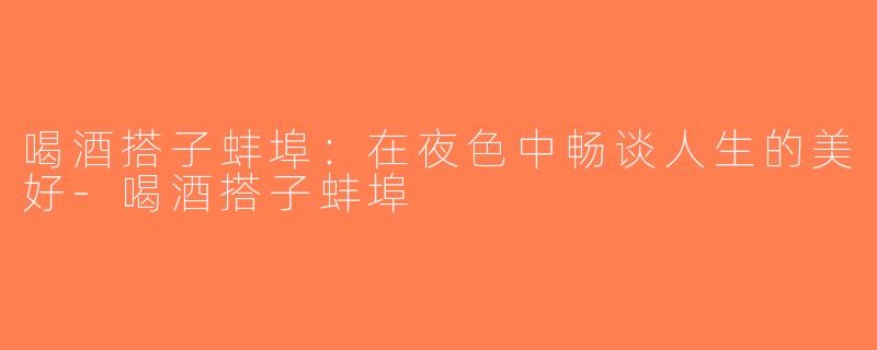 喝酒搭子蚌埠：在夜色中畅谈人生的美好-喝酒搭子蚌埠