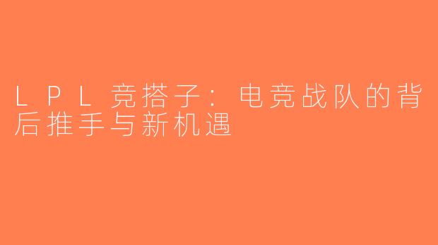 LPL竞搭子：电竞战队的背后推手与新机遇