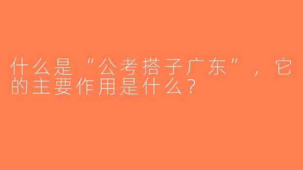 什么是“公考搭子广东”，它的主要作用是什么？