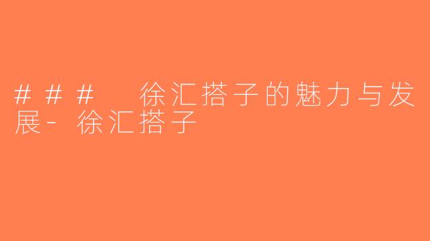 ### 徐汇搭子的魅力与发展-徐汇搭子