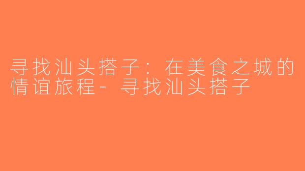 寻找汕头搭子：在美食之城的情谊旅程-寻找汕头搭子