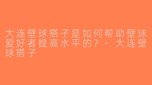 大连壁球搭子是如何帮助壁球爱好者提高水平的？-大连壁球搭子