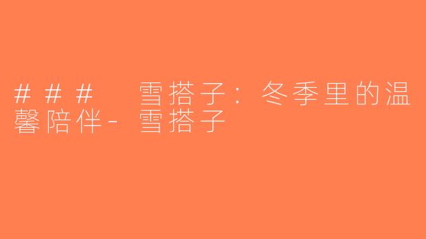 ### 雪搭子：冬季里的温馨陪伴-雪搭子