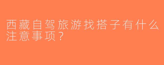 西藏自驾旅游找搭子有什么注意事项？