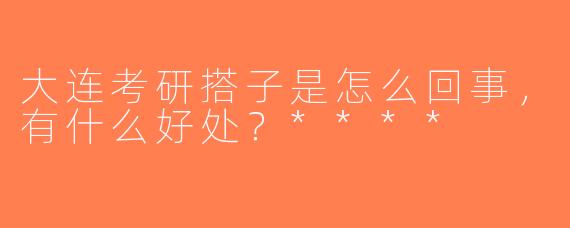 大连考研搭子是怎么回事，有什么好处？****