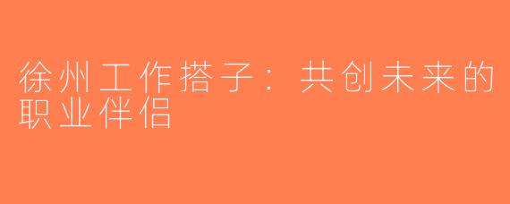 徐州工作搭子：共创未来的职业伴侣