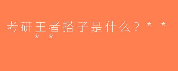 考研王者搭子是什么？**  **