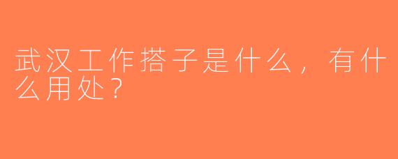 武汉工作搭子是什么，有什么用处？