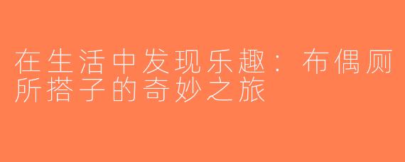 在生活中发现乐趣：布偶厕所搭子的奇妙之旅