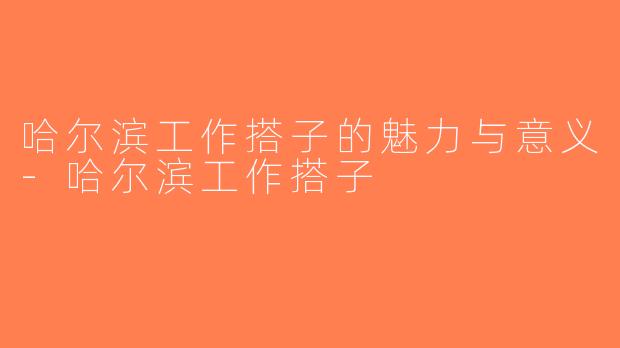 哈尔滨工作搭子的魅力与意义-哈尔滨工作搭子