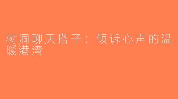 树洞聊天搭子：倾诉心声的温暖港湾