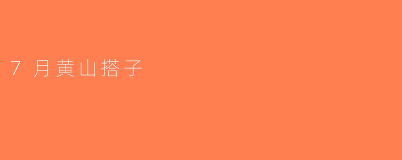 7月黄山搭子