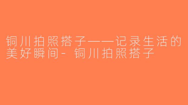 铜川拍照搭子——记录生活的美好瞬间-铜川拍照搭子