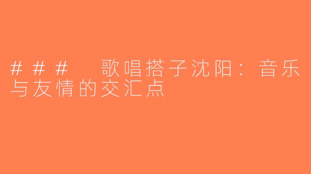 ### 歌唱搭子沈阳：音乐与友情的交汇点