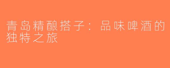 青岛精酿搭子：品味啤酒的独特之旅