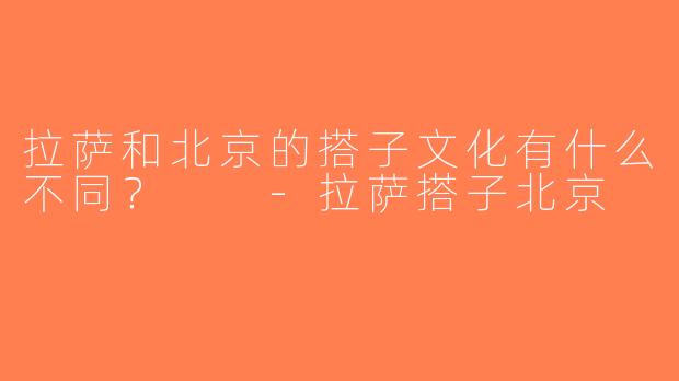 拉萨和北京的搭子文化有什么不同？  -拉萨搭子北京