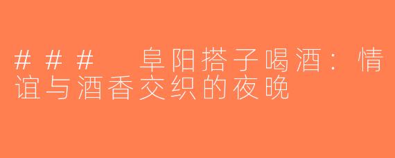 ### 阜阳搭子喝酒：情谊与酒香交织的夜晚