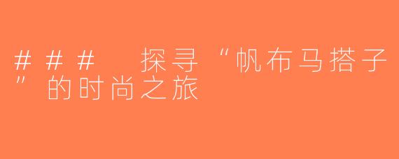 ### 探寻“帆布马搭子”的时尚之旅