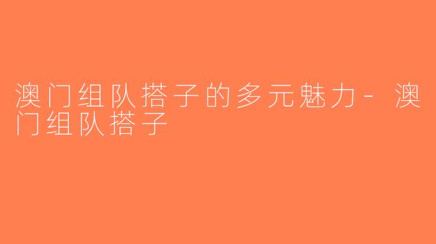 澳门组队搭子的多元魅力-澳门组队搭子