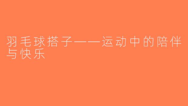 羽毛球搭子——运动中的陪伴与快乐
