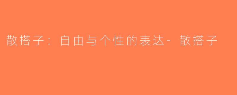 散搭子：自由与个性的表达-散搭子