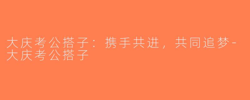 大庆考公搭子：携手共进，共同追梦-大庆考公搭子