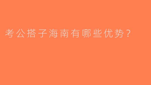 考公搭子海南有哪些优势？