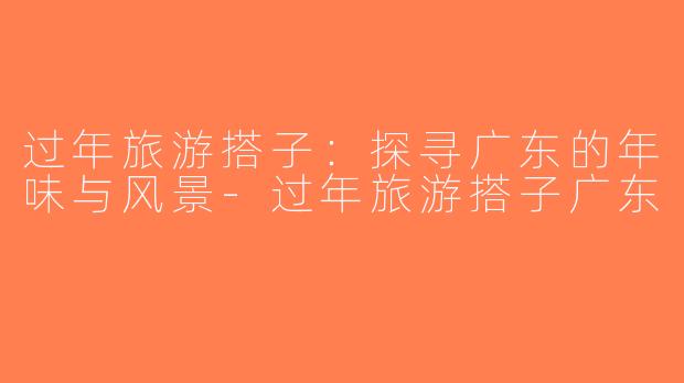 过年旅游搭子：探寻广东的年味与风景-过年旅游搭子广东