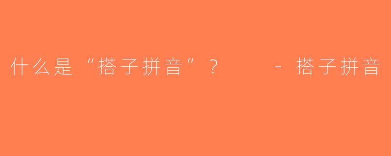 什么是“搭子拼音”？  -搭子拼音