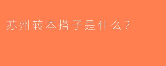 苏州转本搭子是什么？