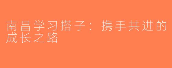 南昌学习搭子：携手共进的成长之路