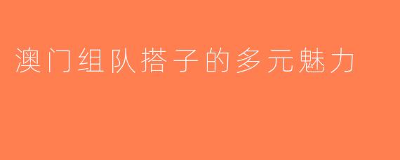 澳门组队搭子的多元魅力