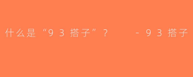 什么是“93搭子”？  -93搭子
