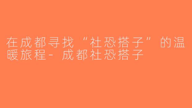 在成都寻找“社恐搭子”的温暖旅程-成都社恐搭子