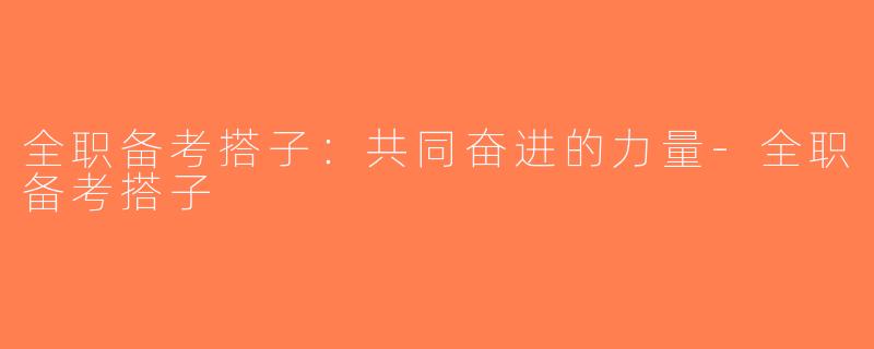 全职备考搭子：共同奋进的力量-全职备考搭子