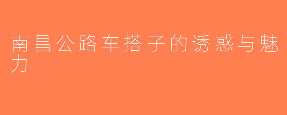 南昌公路车搭子的诱惑与魅力