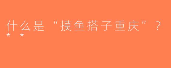 什么是“摸鱼搭子重庆”？**