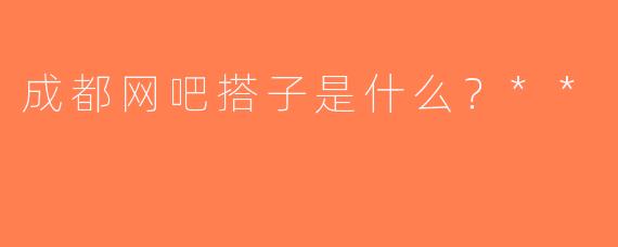 成都网吧搭子是什么？**