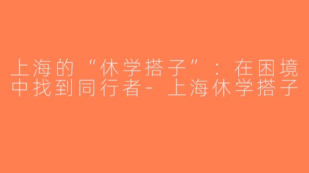 上海的“休学搭子”：在困境中找到同行者-上海休学搭子