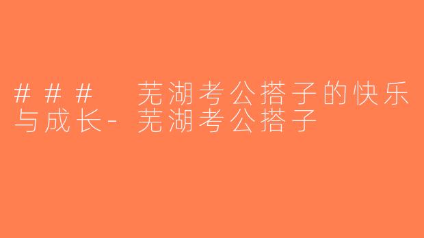 ### 芜湖考公搭子的快乐与成长-芜湖考公搭子