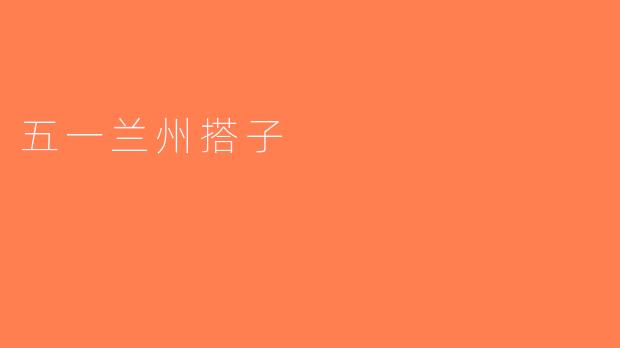 五一兰州搭子