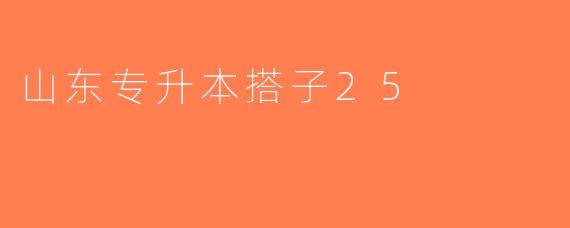 山东专升本搭子25