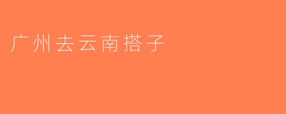 广州去云南搭子