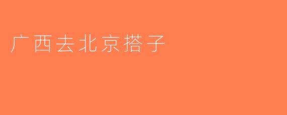 广西去北京搭子