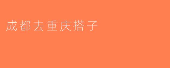 成都去重庆搭子