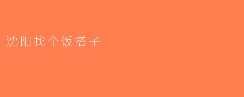 沈阳找个饭搭子
