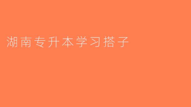 湖南专升本学习搭子