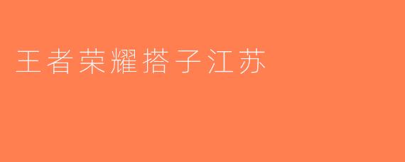 王者荣耀搭子江苏