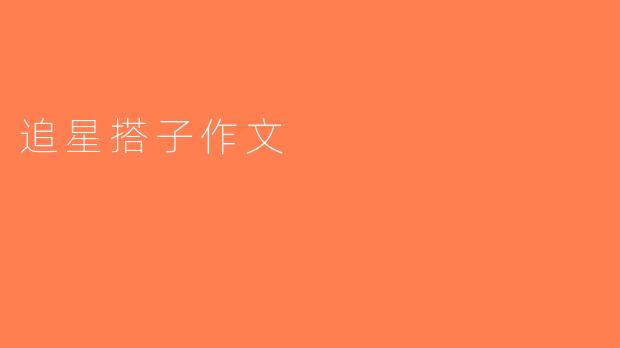 追星搭子作文